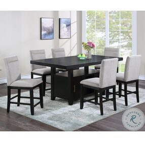 Yves Charcoal 78" Extendable Counter Height Dining Room Set