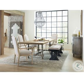 Ciao Bella Natural And Time Worn Gray 84" Trestle Extendable Dining Room Set
