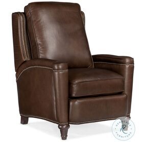 Rylea Soft Brown Valencia Arroz Leather Manual Push Back Recliner