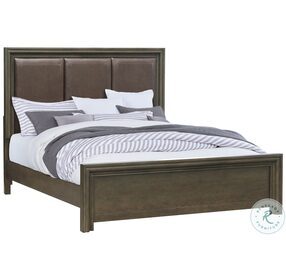 Denman Rich Brown Upholstered King Panel Bed