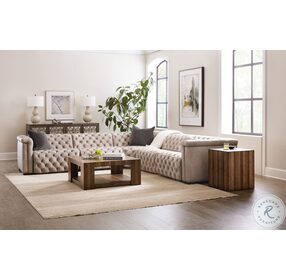 Savion Grandier Giovanni Taupe Leather 5 Piece Power Reclining Sectional With Power Headrest