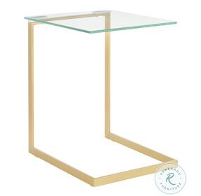 Zenn Gold Metal And Clear Glass End Table