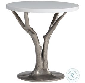Cyprus Bone And Shiny Nickel Outdoor Side Table