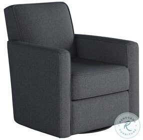 Truth or Dare Blue Navy Straight Arm Swivel Glider Chair