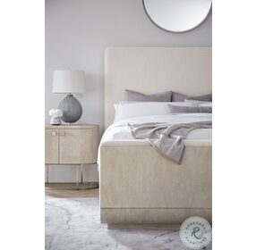 Modern Mood Light Brown Upholstered Panel Bedroom Set with Oval Nightstand