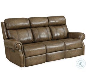 Brooks Premium Tianran Nature Leather Power Reclining Sofa With Power Headrest