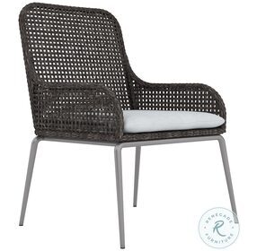 Antilles Tobacco Leaf And Silver Mist Wicker Outdoor Arm Chair