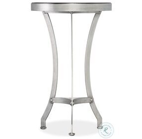 Saint Armand Black And Brushed Pewter Metal Accent Martini Table