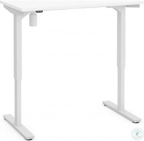 White 48" Electric Height Adjustable Desk