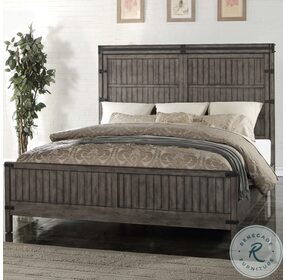 Storehouse Gray Queen Panel Bed