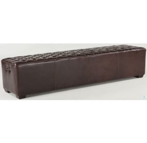 Arabella Tobacco Tufted Leather Bench