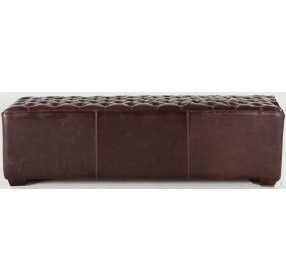 Arabella Tobacco Tufted Leather Small Bench