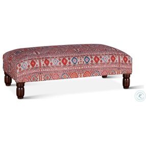 Algiers Multi Color Mixed Red Pattern Ottoman