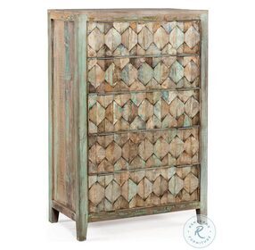 Cordoba Vintage Teal And Antique Nickel Tall Chest