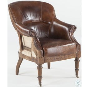 Charles Distressed Tobacco Leather Deconstructed Club Chair