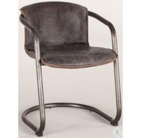 Chiavari Distressed Antique Ebony Leather Dining Chair Set of 2