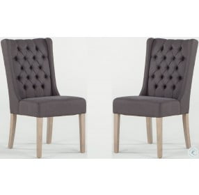 Chloe Red Linen Tufted Dining Chair Set of 2