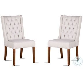 Chloe Off White Linen Dining Chair Set Of 2