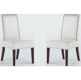 Jona Off White Linen Side Chair Set of 2