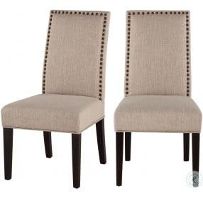 Jona Beige Linen Side Chair Set of 2