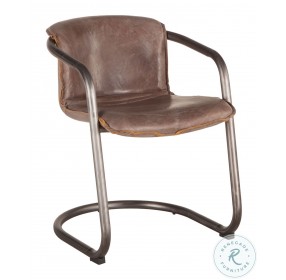 Chiavari Distressed Jet Brown Leather Dining Chair Set Of 2
