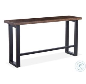 Amici Walnut And Antique Zinc 70" Counter Height Dining Table