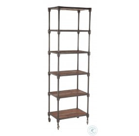 Paxton Weathered Walnut And Gray Zinc 25" Wide Bookcase