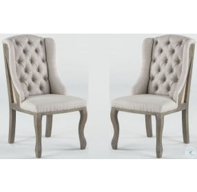 Charles Off White Tufted Linen Deconstructed Chair