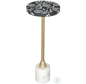 Lizza Black White And Gold Side Table