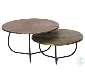 Cross Section Brown And Black Coffee Table Set Of 2