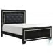Allura Black Queen Upholstered Panel Bed