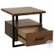 Sedley Walnut and Rustic Black End Table