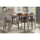 Selbyville Light Cherry And Gunmetal Counter Height Dining Table