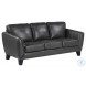 Spivey Dark Gray Leather Sofa