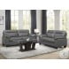 Denizen Dark Gray Leather Sofa
