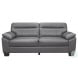 Denizen Dark Gray Leather Sofa