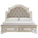 Realyn Chipped Two Tone Upholstered Panel Bedroom Set With Bench Footboard