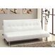 Bulle White Leatherette Futon Sofa