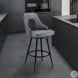 Ruby Black Powder Coated And Grey Faux Leather 30" Bar Stool