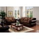Franklin Dark Brown Fabric and Leatherette Sofa