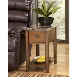 End Program Marble Top Chairside End Table