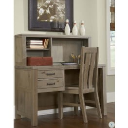 Highlands Driftwood Desk with Hutch And Chair