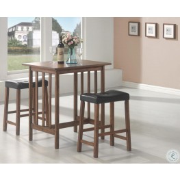 130004 Nut Brown 3 Piece Counter Height Dining Set