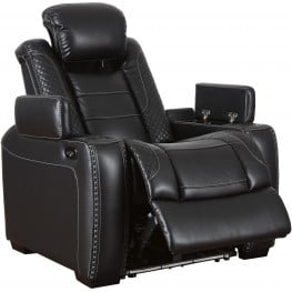 Party Time Midnight Power Recliner with Adjustable Headrest