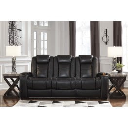 Party Time Midnight Power Reclining Sofa with Adjustable Headrest