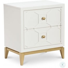 Uptown White and Gold Nightstand by Rachael Ray