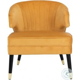 Stazia Marigold And Black Wingback Accent Chair