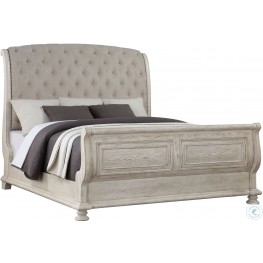 Barton Creek Off White King Upholstered Sleigh Bed From Avalon Furniture Homegallery Com B01511 6ub White King Upholstered Sleigh Bed, Upholstered Sleigh Bed King