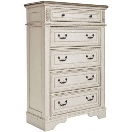 Realyn Chipped Two Tone 5 Drawer Chest