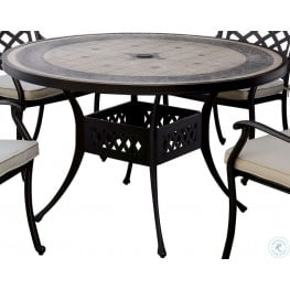 Charissa Antique Black Round Outdoor Dining Table